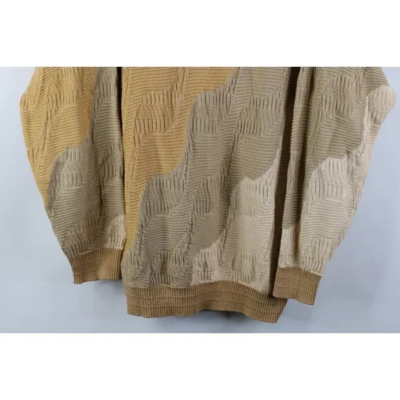 Vtg 90s Coogi Style Mens Large Ed Bassmaster Knit Crewneck Sweater Earth Tone
